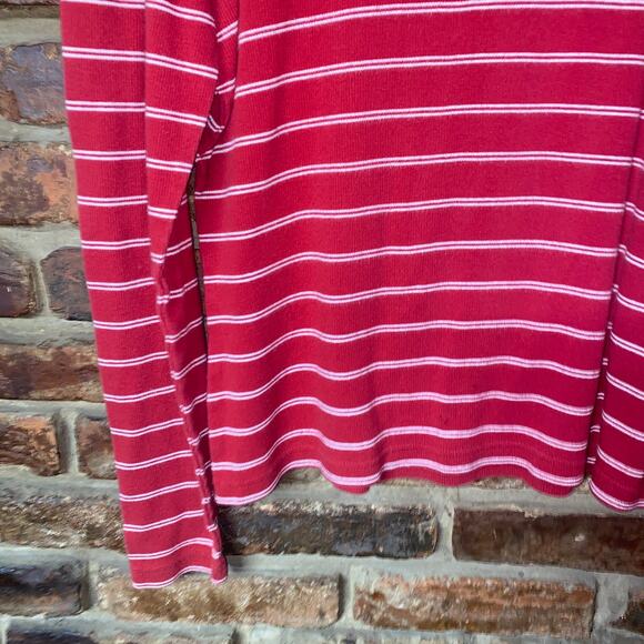 The Limited American Red White Striped Ribbed Knit Turtleneck Sweater Size Large - Picture 3 of 5